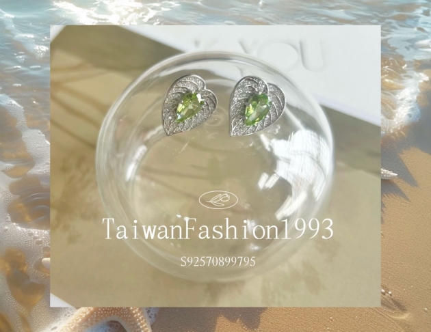 鋯石橄欖石葉子耳環